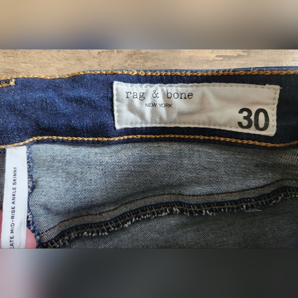 Rag & Bone Cate Mid-Rise Skinny Ankle Jeans 26" inseam Size 30 - Picture 9 of 14
